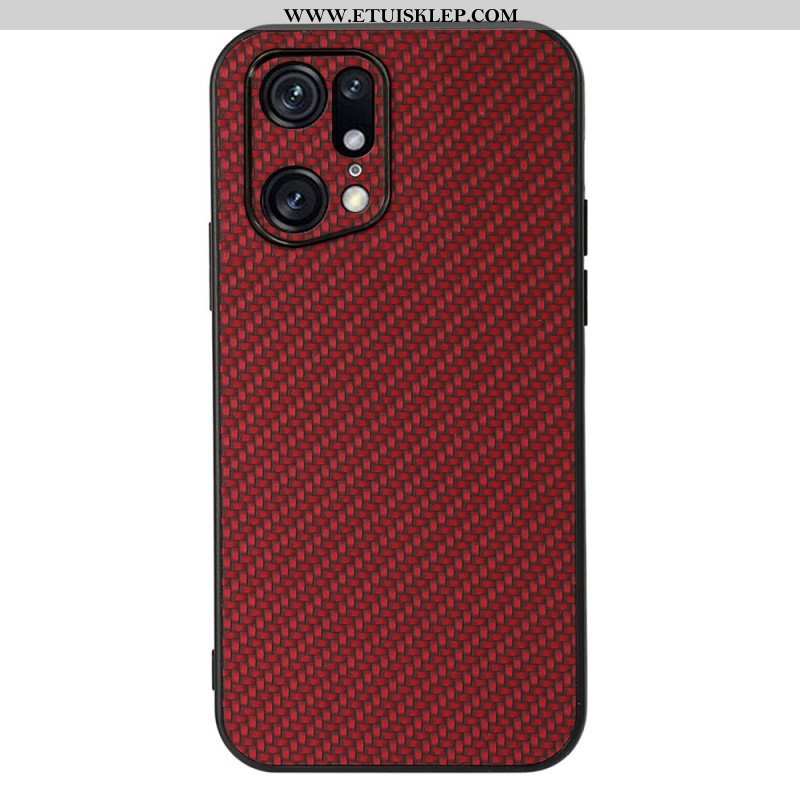 Etui do Oppo Find X5 Pro Tekstura Włókna Węglowego Z Efektem Skóry